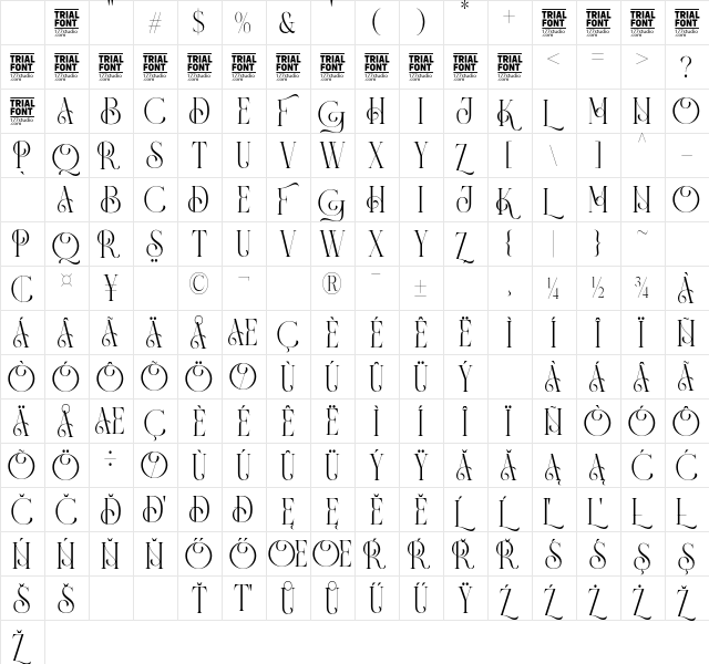 Panorama Ligatures Demo Regular Character Map Panorama Ligatures Demo Regular Character Map