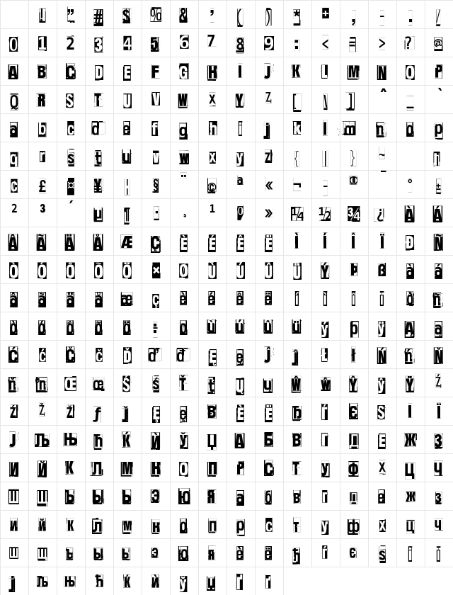 46 Inconspicuous Signs Regular Character Map