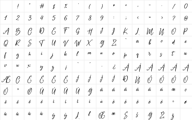 Breath of the River Regular Character Map Breath of the River Regular Character Map