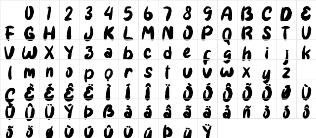 Ghost Bomber Regular Character Map Ghost Bomber Regular Character Map