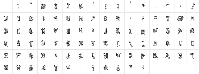 Ghoul Bone - Personal Use Outline Regular Character Map