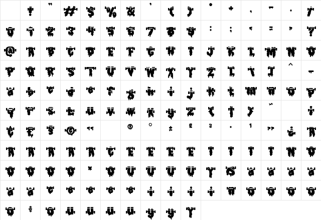 Gothic Haunt Franken Regular Character Map Gothic Haunt Franken Regular Character Map