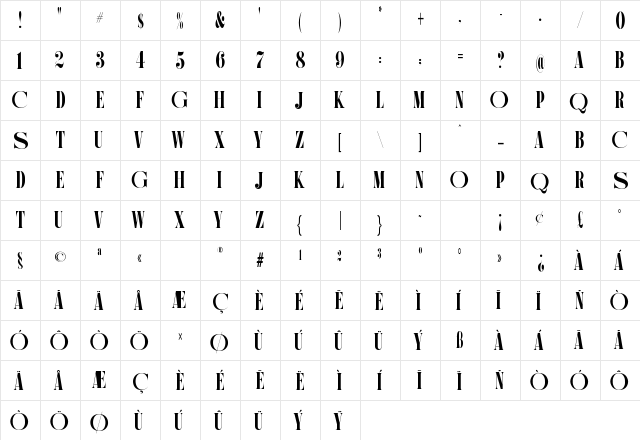 Jengky Regular Character Map Jengky Regular Character Map