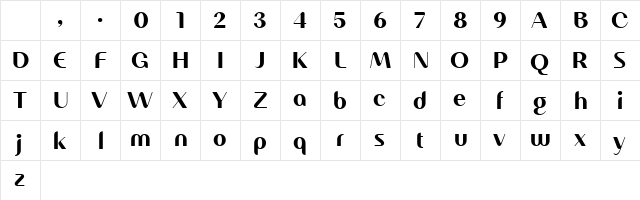 Nearo Bold Character Map Nearo Bold Character Map