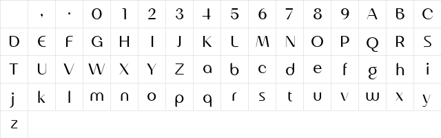 Nearo Regular Character Map Nearo Regular Character Map