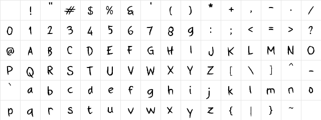 j Johar Regular Character Map