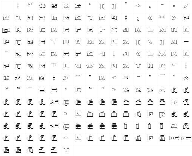 Yamato Class Outline Regular Character Map Yamato Class Outline Regular Character Map