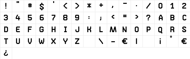 Phase 05 Regular Character Map