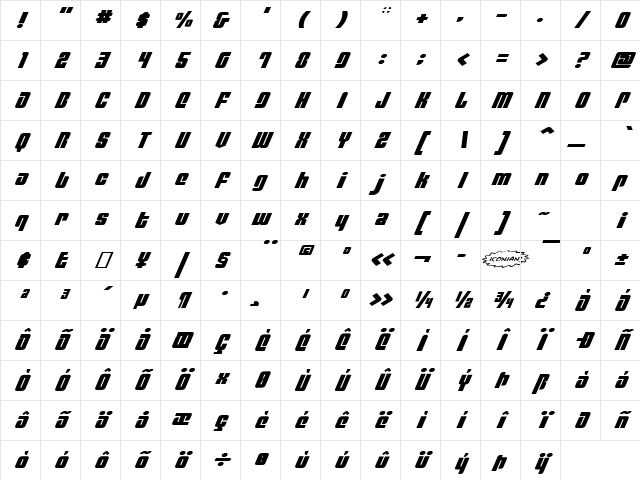 Philadelphia Exp Italic Exp Italic Character Map