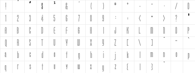PhoenixHC Regular Character Map