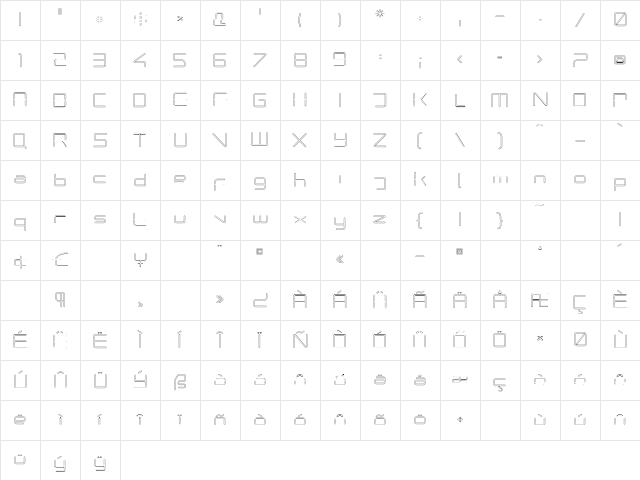 PhutureRndClsd Regular Character Map