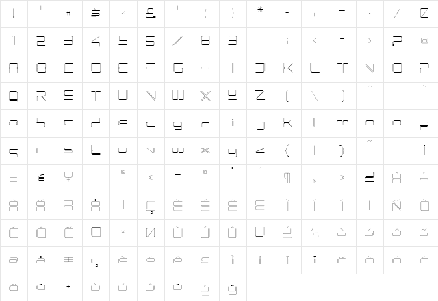 PhutureRndOpen Regular Character Map