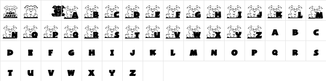 Piggy Font Regular Character Map