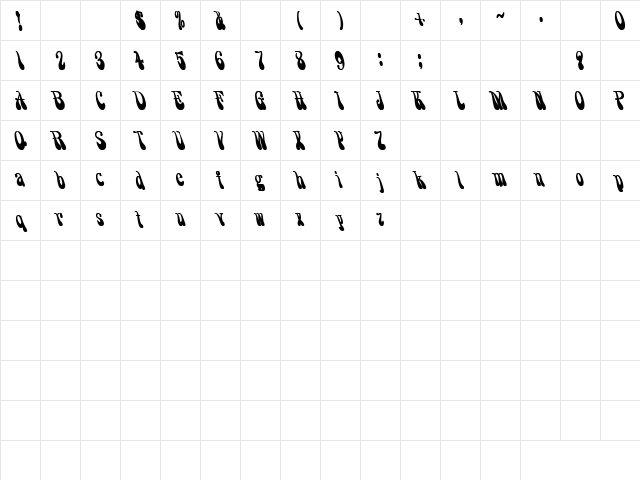 Pigs 5 Bold Character Map