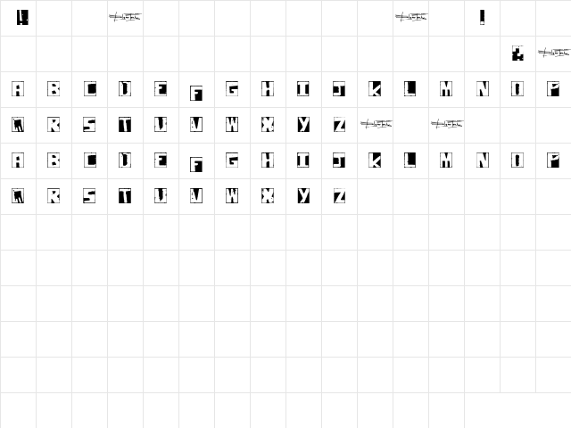 pimper Regular Character Map
