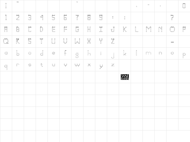 Pipefitter Regular Character Map