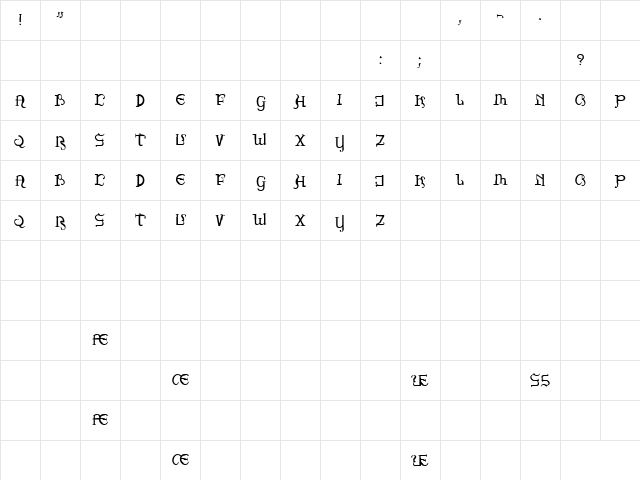 PiratesDrake Regular Character Map