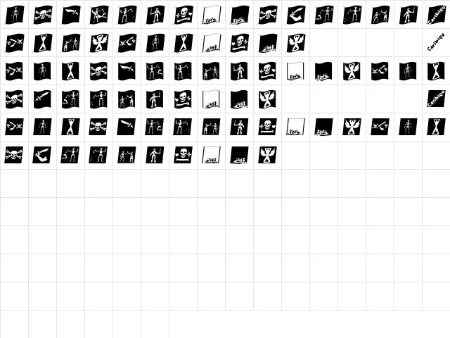 PiratsSymbolsArtefacts Regular Character Map PiratsSymbolsArtefacts Regular Character Map