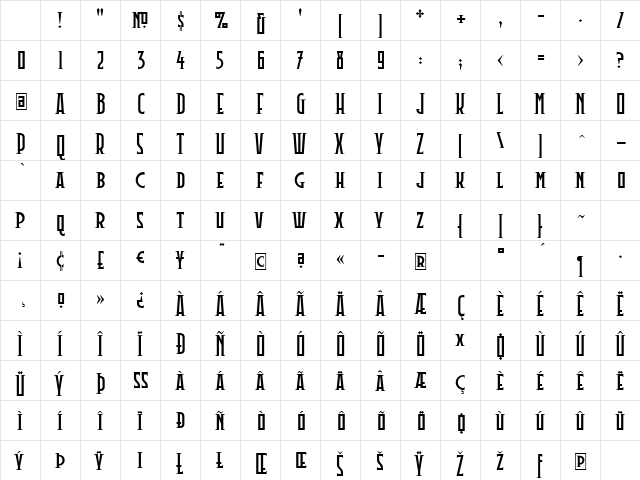 Pitshanger Initial Capitals Regular Character Map Pitshanger Initial Capitals Regular Character Map