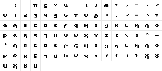 Pixel Technology Regular Character Map Pixel Technology Regular Character Map