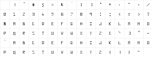 Pixelhole Regular Character Map