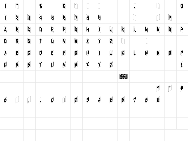 Placard Regular Character Map