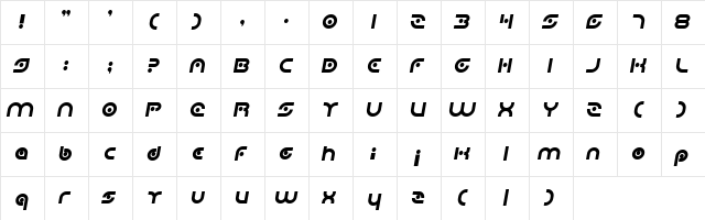 Planetary Orbiter Italic Character Map