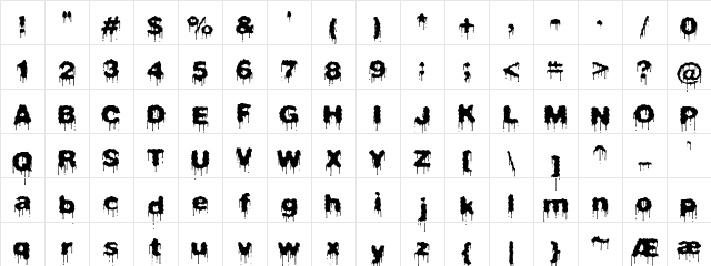 Plasma Drip BRK Regular Character Map
