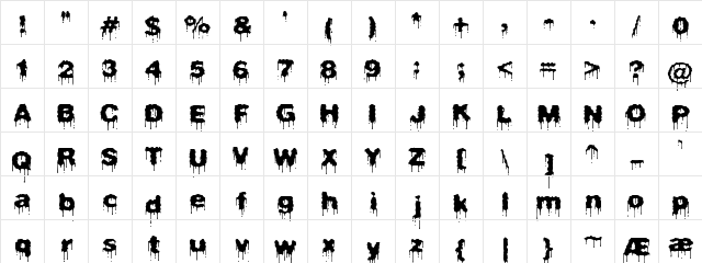 Plasma Drip BRK Regular Character Map