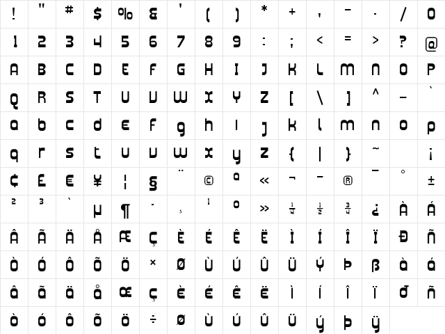Plasmatica Regular Character Map Plasmatica Regular Character Map