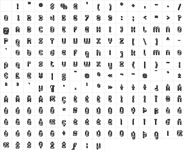 Plasmatica Open Regular Character Map