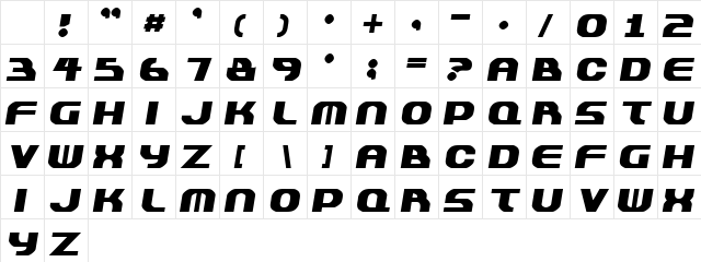 Plastique Regular Character Map Plastique Regular Character Map