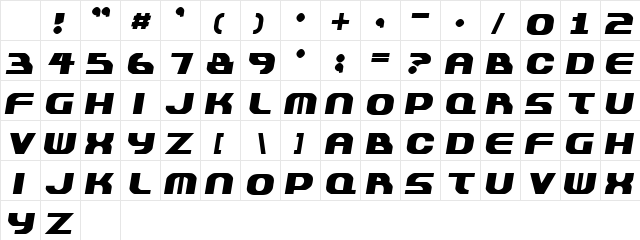 Plastique Regular Character Map Plastique Regular Character Map