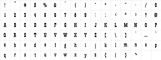 PlayBilly Regular Character Map