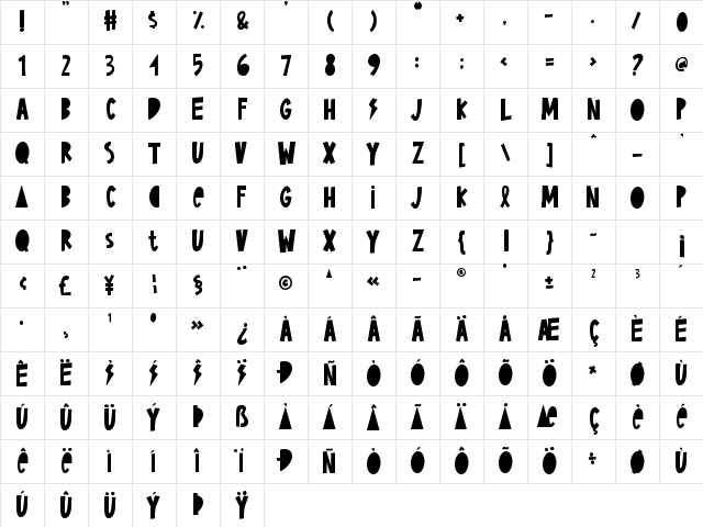 Playful Time Regular Character Map