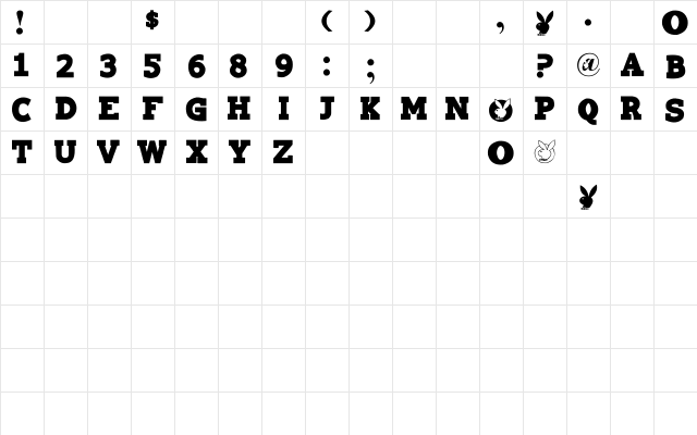 NewWGL4Font Regular Character Map