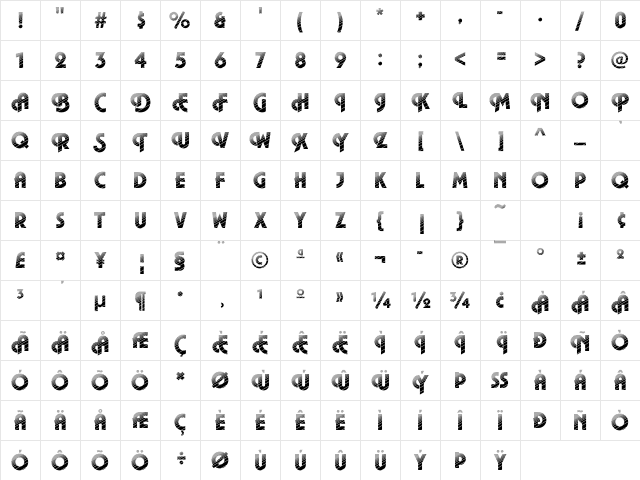 Plaza20 Becker Regular Character Map