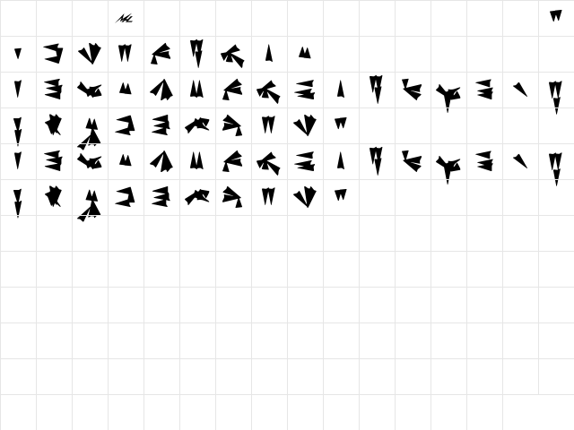 Ba'ku Bold Character Map Ba'ku Bold Character Map