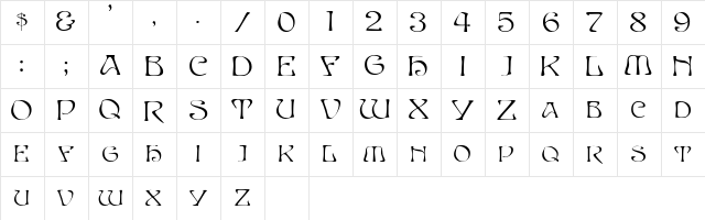 PlumosaSCapsSSK Regular Character Map PlumosaSCapsSSK Regular Character Map
