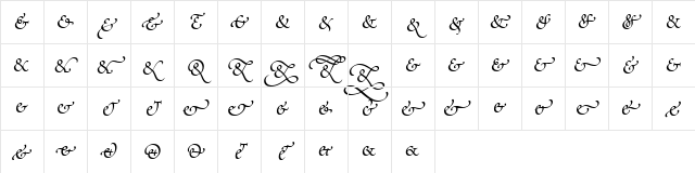 PoeticaSuppAmpersands RomanItalic Character Map