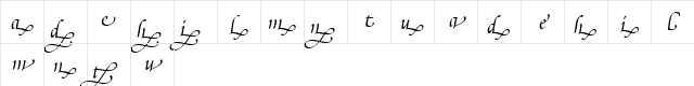 PoeticaSuppLowercaseEndingsII RomanItalic Character Map