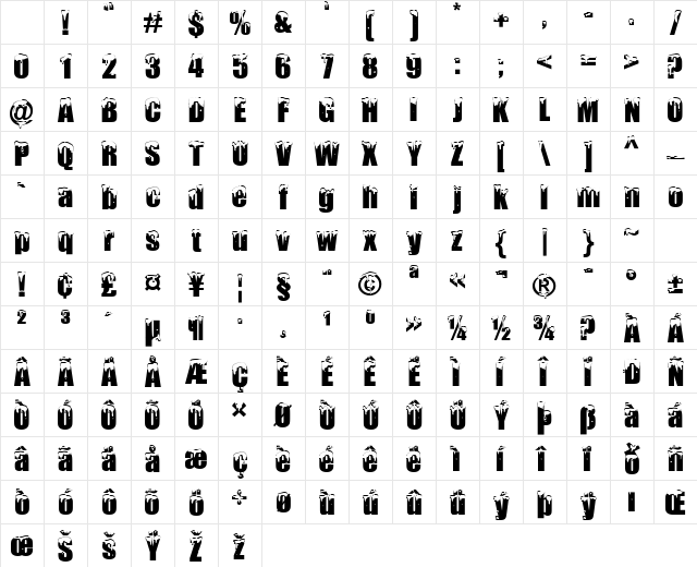 Polar Snow Regular Character Map Polar Snow Regular Character Map