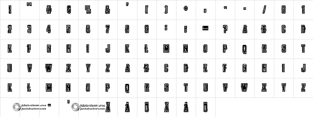 POLLUX9201 Regular Character Map