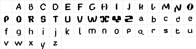 BabelfishDancing Regular Character Map