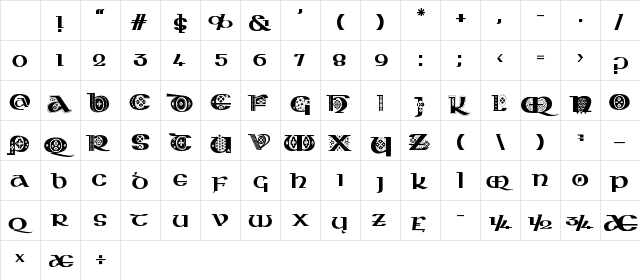 Kingthings  Kelltika Regular Character Map
