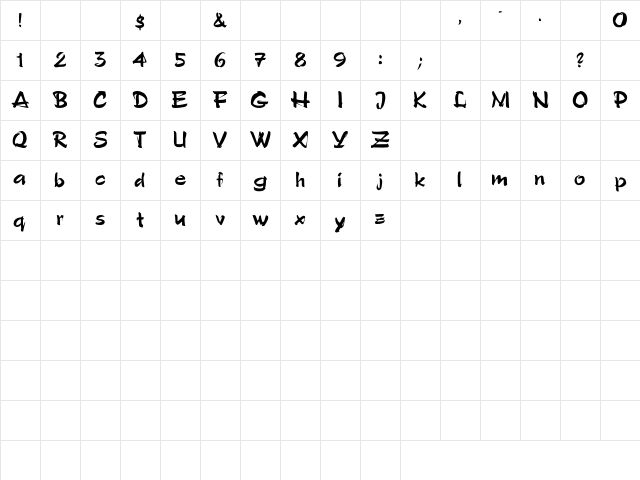 Polo-SemiScript Regular Character Map