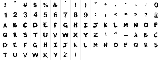 Poltergeist Regular Character Map