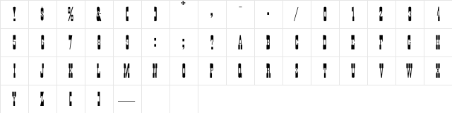 PonderosaEXEXBD Regular Character Map