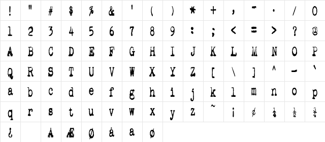 pookie stretch Regular Character Map