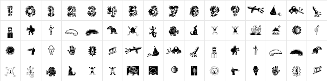 PopticsOneExtras Regular Character Map
